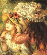 Girls Putting Flowers in their Hats, Pierre Renoir